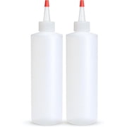 BRIGHTFROM Condiment LDPE Leak Proof Squeeze Bottles, 8 oz, Pack of 2