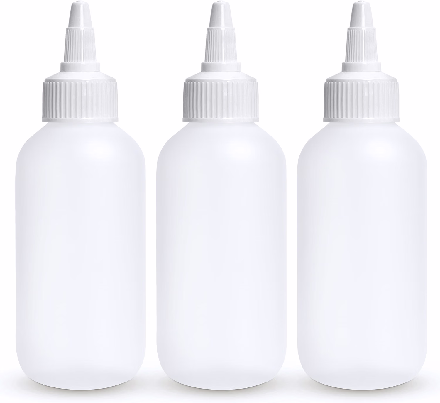 BRIGHTFROM Condiment Squeeze Bottles - 4 OZ Squirt Empty Bottles, Twist Top Cap, Leak Proof - Great for Ketchup, Mustard, Syrup, Sauces, Dressing, Oil, Arts and Crafts, BPA-FREE Plastic - 3 PACK