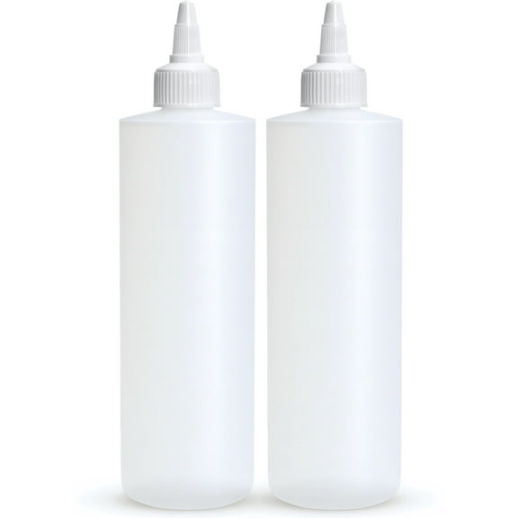 BRIGHTFROM Condiment Squeeze Bottles, 8 OZ Empty Squirt Bottle with Twist Top Cap, Leak Proof - Great for Ketchup, Mustard, Syrup, Sauces, Dressing, Oil, Arts and Crafts, BPA FREE Plastic - 2 PACK