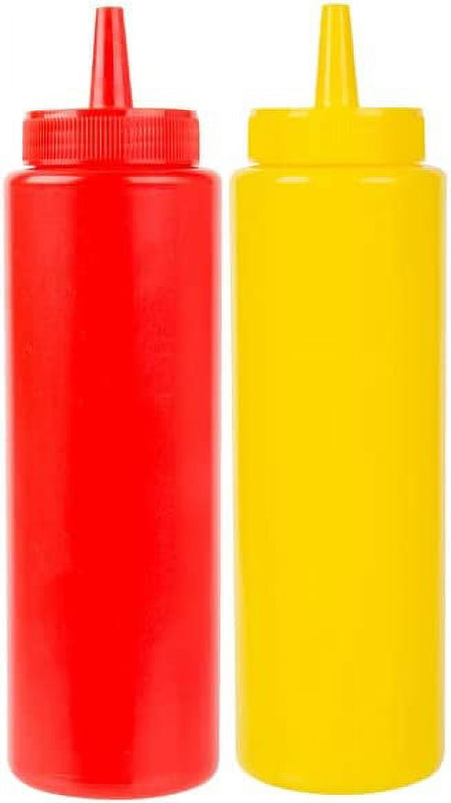 BRIGHTFROM Condiment Squeeze Bottles, RED/YELLOW 8 OZ Empty Squirt