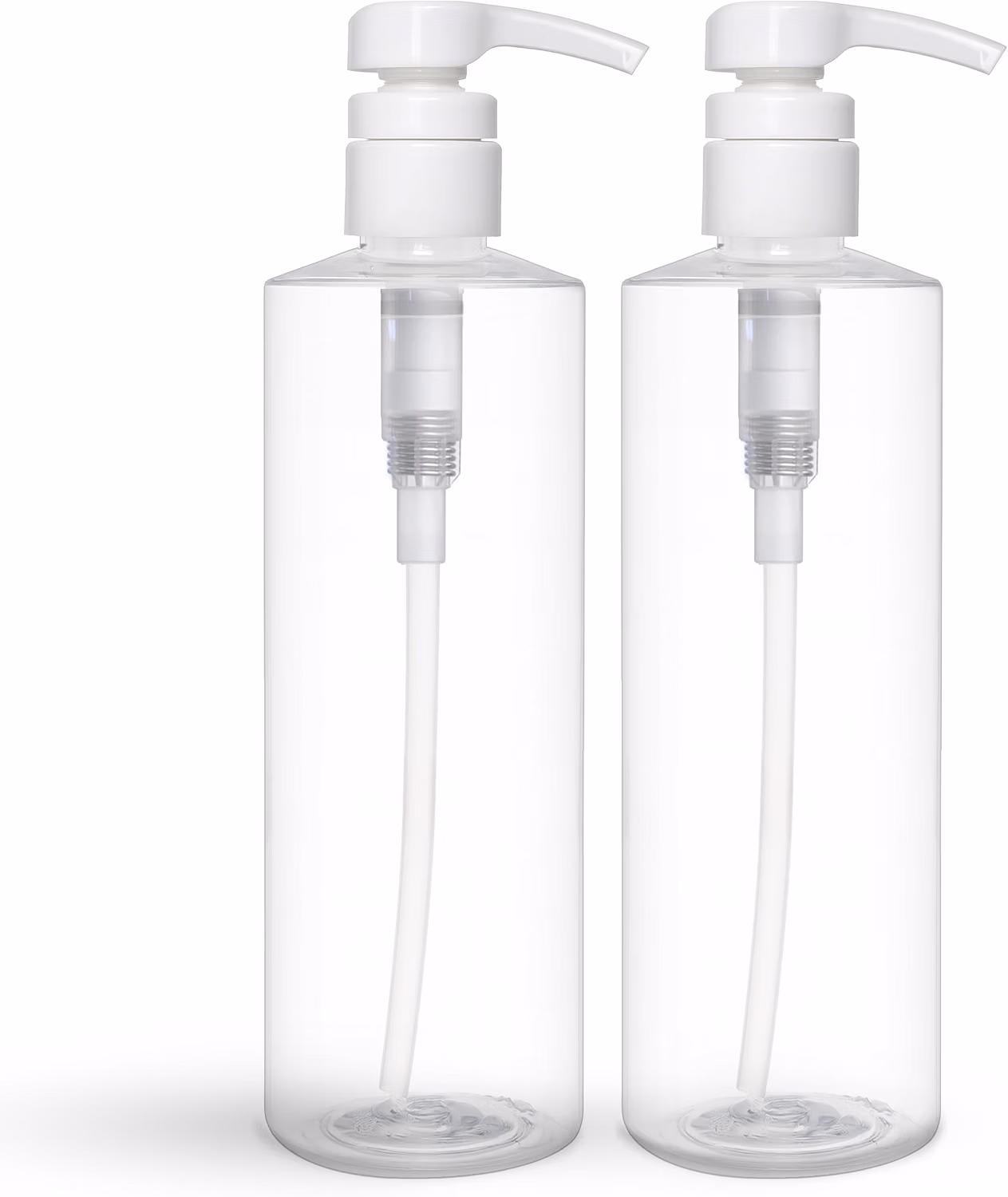 BRIGHTFROM Empty Lotion Pump Bottles 16 OZ, BPA-Free Refillable Containers, Plastic PET, Great for - Soap, Shampoo, Lotions, Liquid Body Soap, Creams and Massage Oil's, 2 Pack (White Pump)