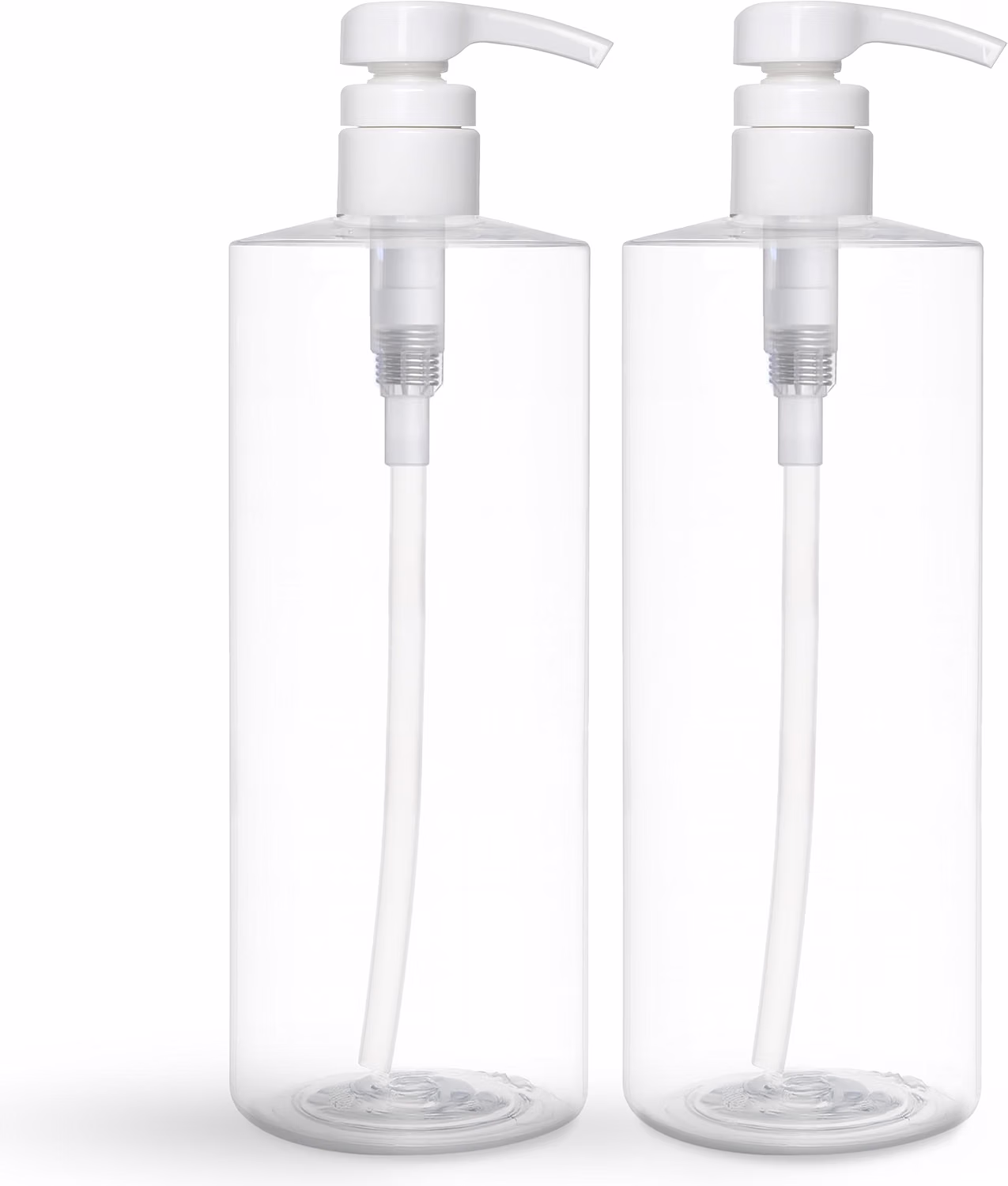 BRIGHTFROM Empty Shampoo Pump Bottles, 32 OZ / 1 Liter, BPA-Free Cylinder Containers, Household & Commercial Use, 2 Pack - Leak Proof