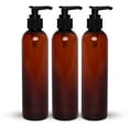 thumbnail image 1 of BRIGHTFROM Lotion Pump Bottles, Empty 8 OZ, BPA-Free Refillable Plastic Containers, Amber with Black Dispenser for - Soap, Shampoo, Lotions, Liquid Body Soap, Creams and Massage Oil (3 PACK), 1 of 8