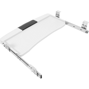 Steel Under-Desk Keyboard Drawer With Hideable Mouse Tray – Pull-Out Slide Rail, White