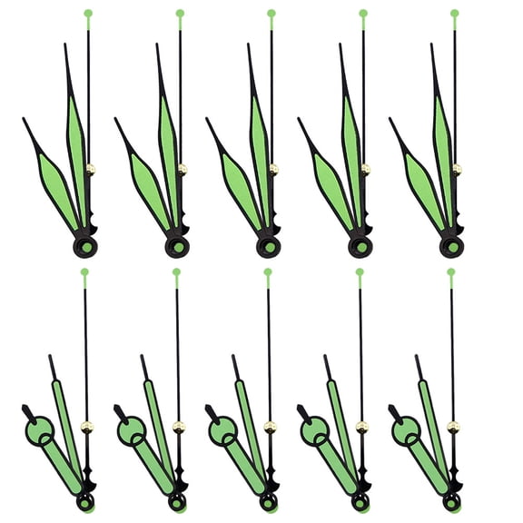 FUEENIRVA 10 Sets of Clock Replacement Parts Aluminum Light Green Clock Hands for Craft Enthusiasts