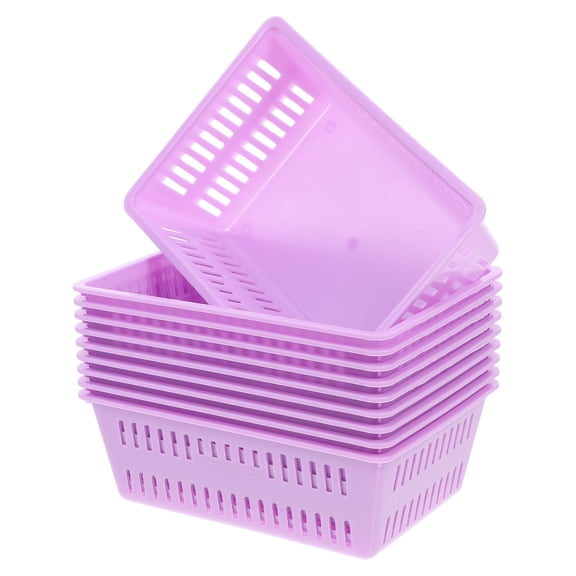 BRIGHTFUFU 10-Pack Plastic Storage Baskets for Home, Sundries Organizers, Multi-Purpose Small Item Holders