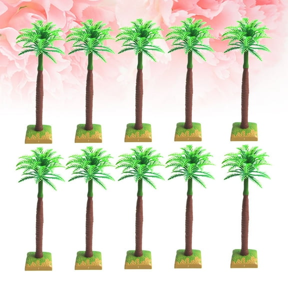 BRIGHTFUFU 10Pcs Imitation Palm Tree Mini Coconut Tree Figurine for DIY Toy and Tabletop Ornament