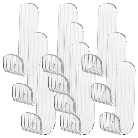 FUEENIRVA 12Pcs Transparent Acrylic Adhesive Wall Hooks for Hanging Towels Accessories