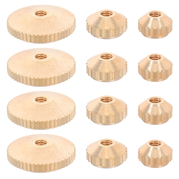 BRIGHTFUFU 12pcs Brass Clock Hand Nuts for Grandfather Wall Clock Movement Repair Replacement Parts Accessories