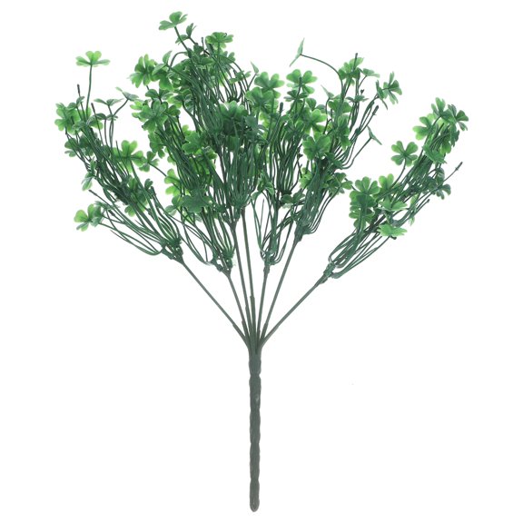 BRIGHTFUFU 1PC Simulated Green Plants Decor Realistic Four Leaf Clover Decorations Interior Exterior Decorative Flowers Household Arrangements for Wedding Festival Decor (Green)