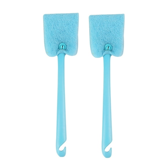 BRIGHTFUFU 1Pack Blue Sponge Brush for Kitchen Dishwashing and Scrubbing 9.8X2.0X1.8In