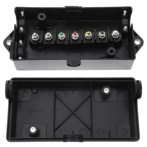 BRIGHTFUFU 1Pack Plastic Trailer Junction Box 7-Way Exterior Outlet Box for Rv Connection