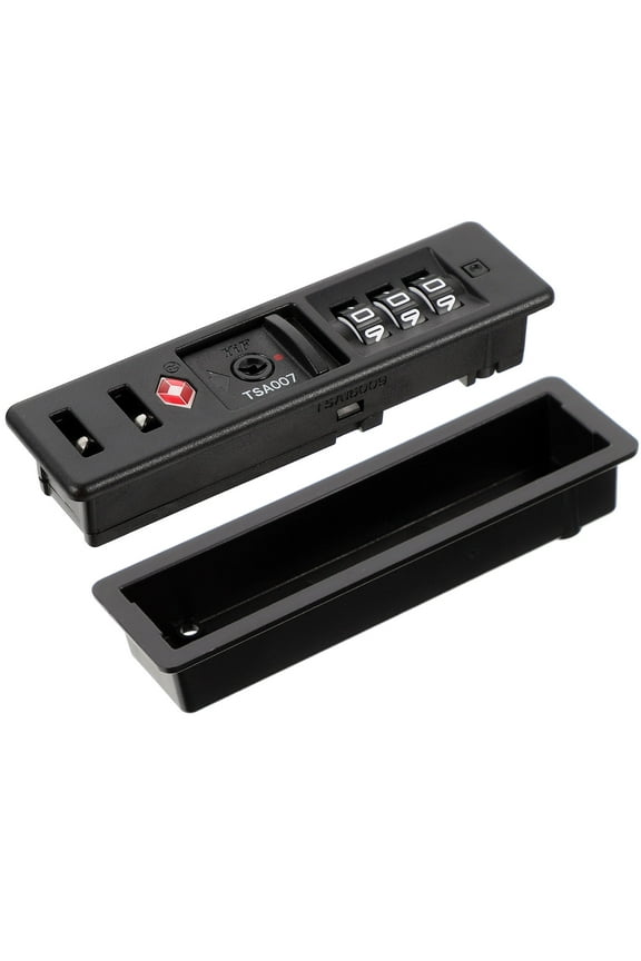 TSA Portable Lock Black 1Pcs 3.7x1x0.7in
