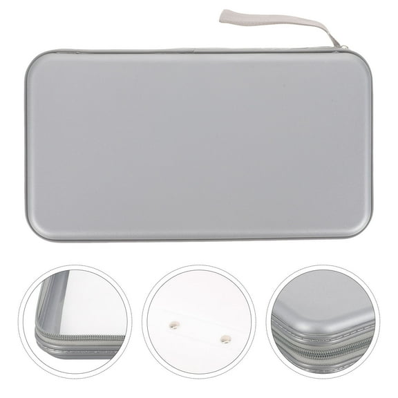 BRIGHTFUFU Rectangular Plastic CD Case with High-Grade Zipper, Large Capacity Storage for Travel - 1 Piece