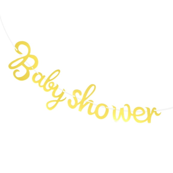 BRIGHTFUFU 1Pcs Golden Paper Banners Hanging Ornaments for Baby Shower Party