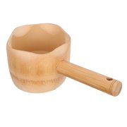 BRIGHTFUFU Portable Bamboo Water Scoop with Lotus Leaf Design for Household and Garden Use