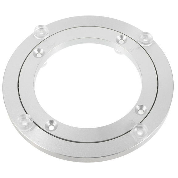 BRIGHTFUFU 1Set Rotating Turntable for Family Gatherings and Entertainment in Silver 6 Inch Diameter