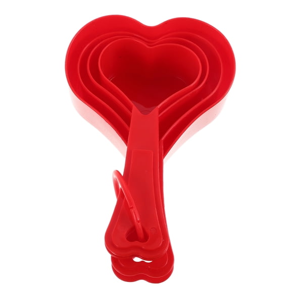 BRIGHTFUFU 1set Heart Measuring Spoon Set for Cooking and Baking for Special Occasions and Everyday Use Plastic Measuring Spoon for Home Chefs