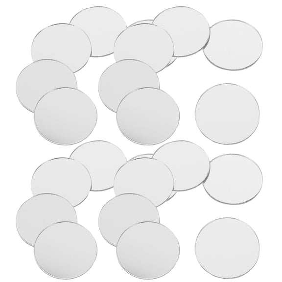 FUEENIRVA Acrylic Silver 200Pcs Round Mirror Decal for Living Room Wall Decor