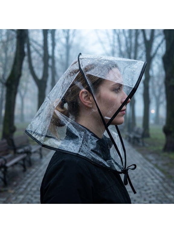2-Pack Clear Plastic Rain Hats for Women, Lightweight and Bonnet for Outdoor Use