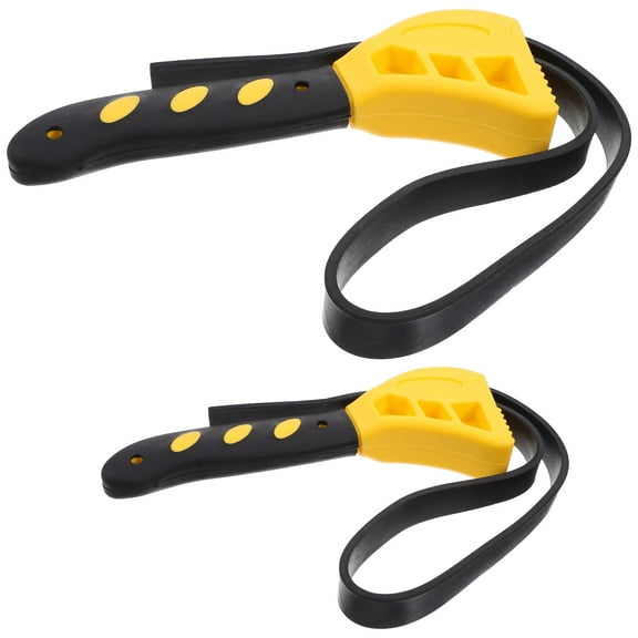 FUEENIRVA 2Pcs Heavy Duty Strap Wrench Plumbing Tool Yellow Durable Grip
