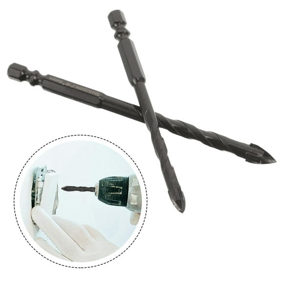 BRIGHTFUFU 2Pcs Multi-Purpose Drill Bit Diy Projects Black Alloy Steel Triangular Shape