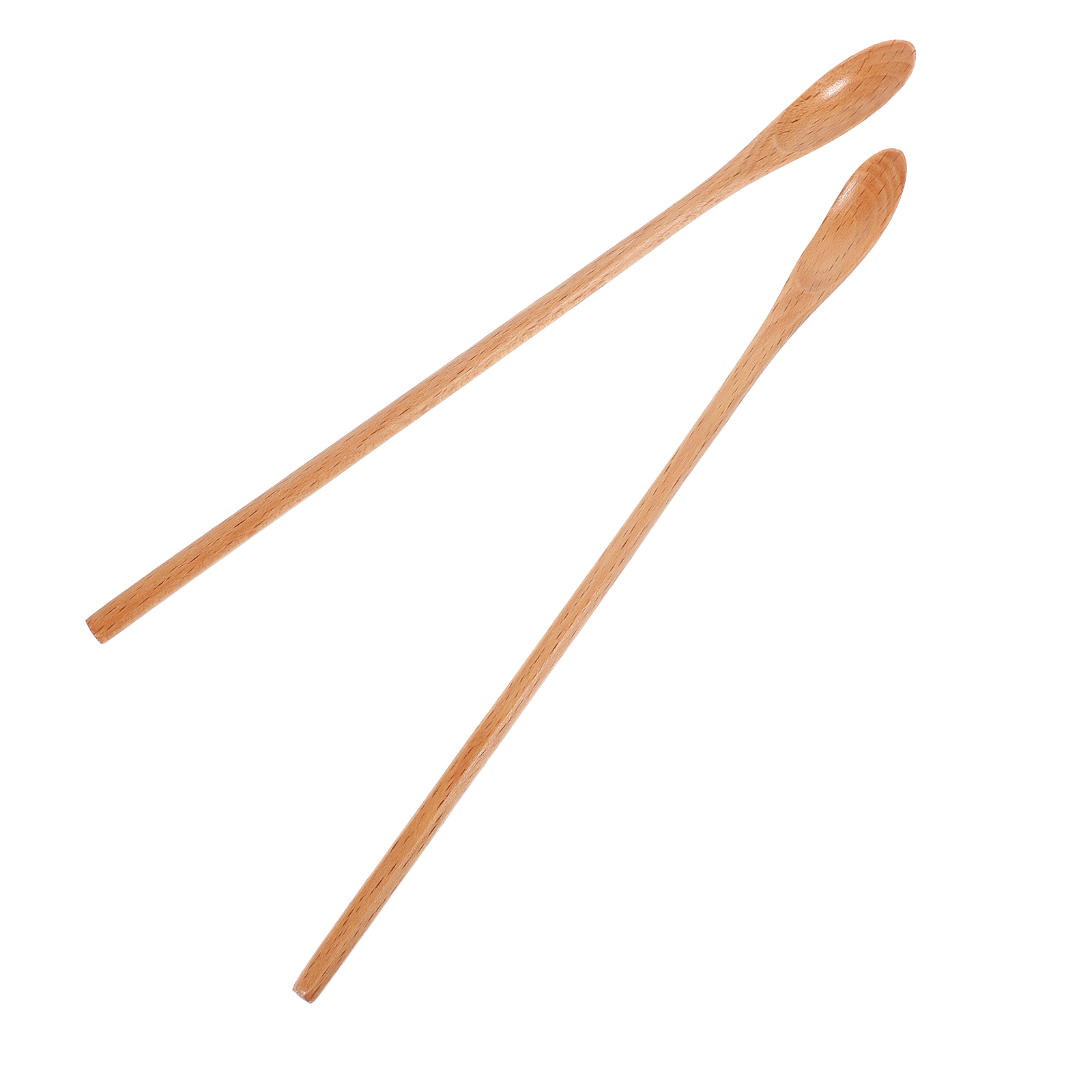 BRIGHTFUFU 2Pcs Spoons For Cooking Timber Long Handle Design For Home ...