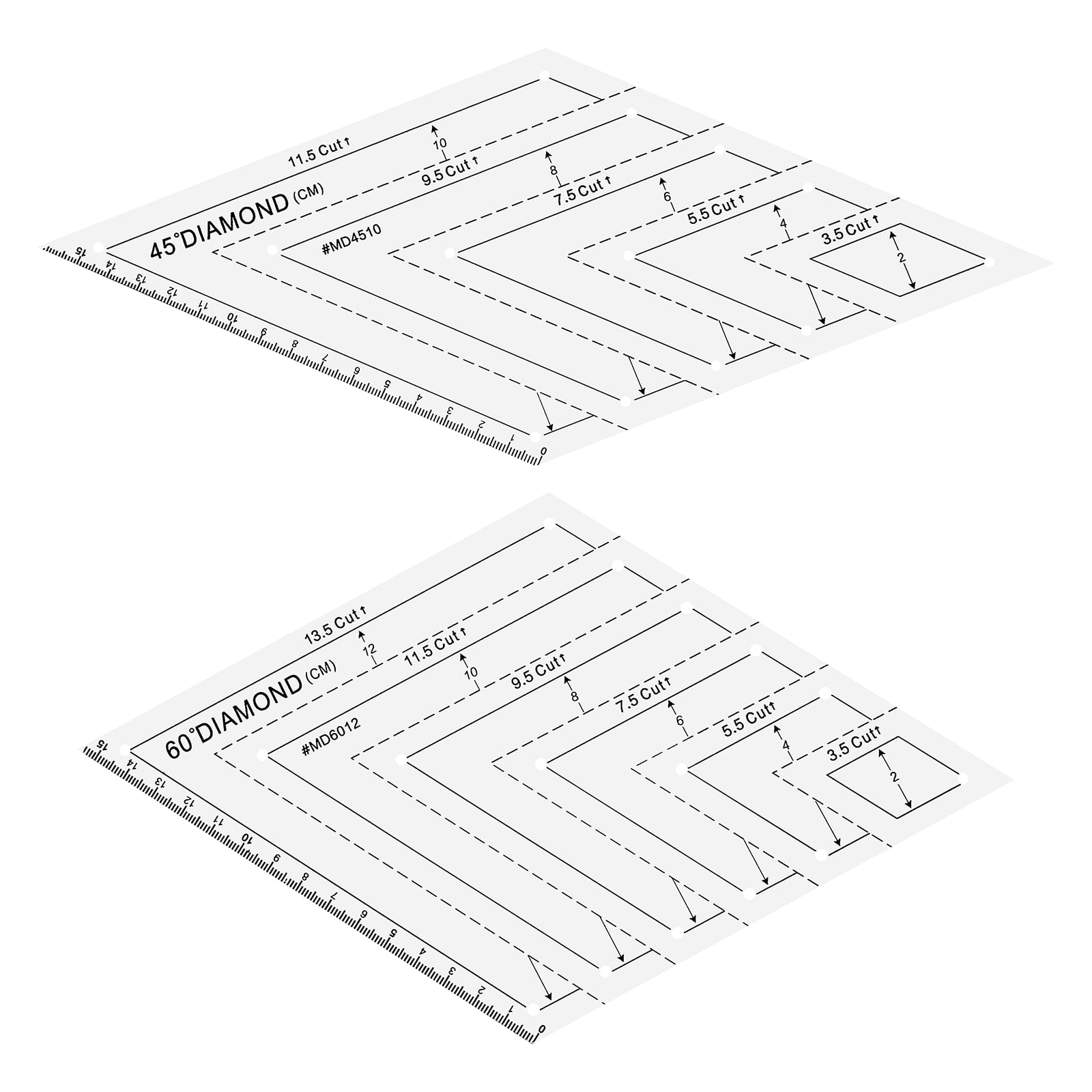 BRIGHTFUFU 2Pcs Transparent Plastic Sewing Ruler for Fabric Clear ...