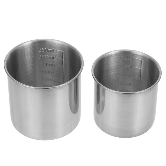 BRIGHTFUFU 2pcs Reusable Stainless Steel Measuring Cups Rice Cup Measuring Cup with Spoon