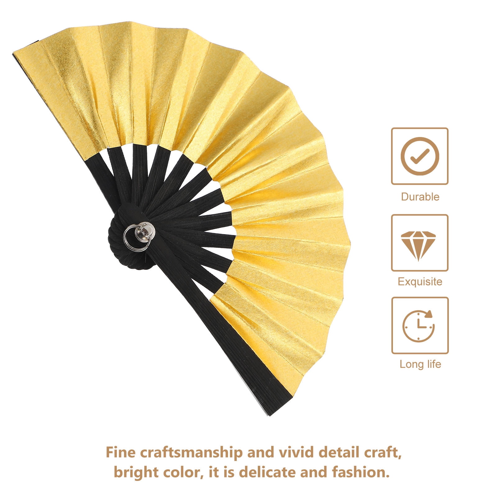 Mini Paper Fan FUEENIRVA Party Fans Mini Paper Fans Gold 3Pcs - Walmart.com