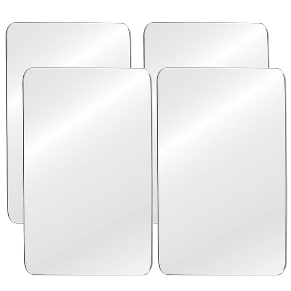 BRIGHTFUFU 4Pcs Adhesive Acrylic Mirror Sheets Transparent Wall Mirror Tiles for DIY Craft Decoration