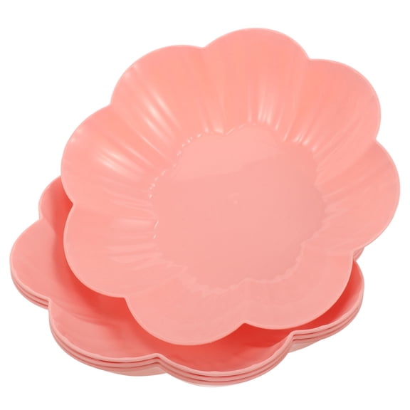BRIGHTFUFU 4-Pack Large Plastic Serving Plates 10.6x10.6x2.4 Inch Party Plates for Housewarming and Gatherings