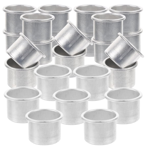 BRIGHTFUFU 50Pcs Metal Candle Inserts Candlestick Holder Cup Aluminum Metal Candle Cups Candle Accessories