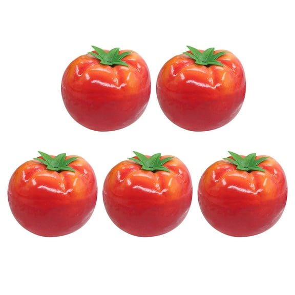 BRIGHTFUFU 5-Pack Artificial Tomato Models Realistic Simulation Props for Shop Display, Home Decor, Showcase, and Photography