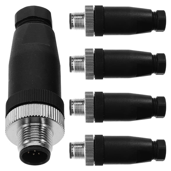 BRIGHTFUFU 5Pcs Panel Mount Wire Connector Black Aeronautical Circular Connector for Home
