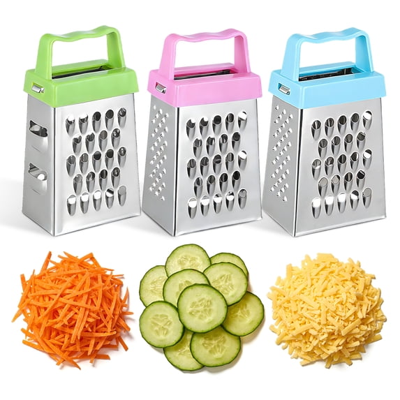 BRIGHTFUFU 6-Piece Mini Stainless Steel Cheese Grater Set Small Box Graters Multi-Function Kitchen Tools