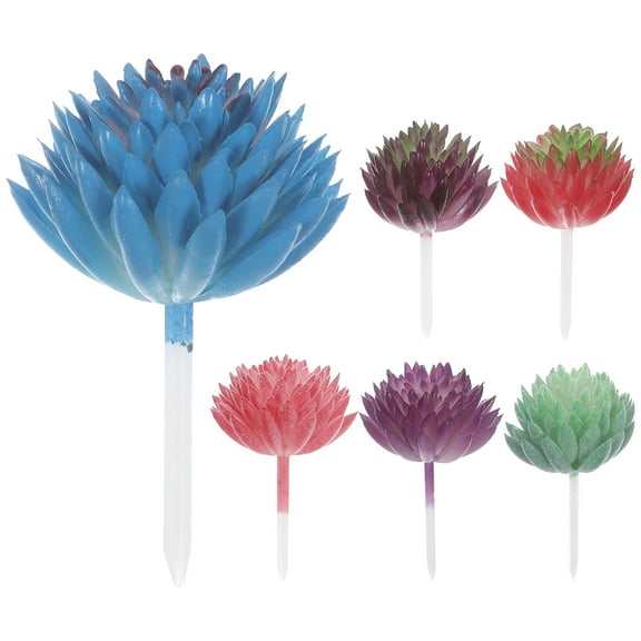 BRIGHTFUFU 6pcs Realistic Artificial Succulent Cactus Small Plastic DIY Succulent Plants Unpotted for Decoration