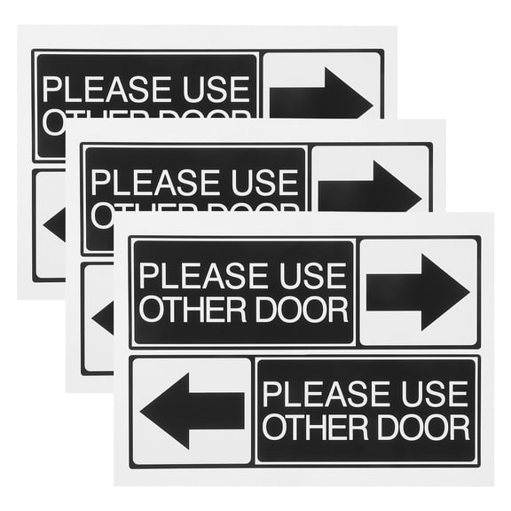 BRIGHTFUFU 6pcs Use Other Door Sign Self Adhesive Weatherproof Please Use Other Door Sticker Left Right Arrow Entrance Sticker Sign for Home Office Business School Store Restaurant