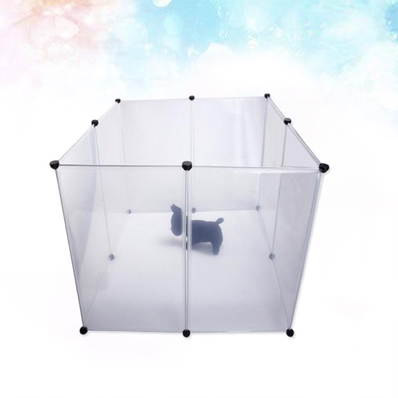 BRIGHTFUFU 8 Pieces Durable Design Dog Cage Plastic White Folds Flat for Travel