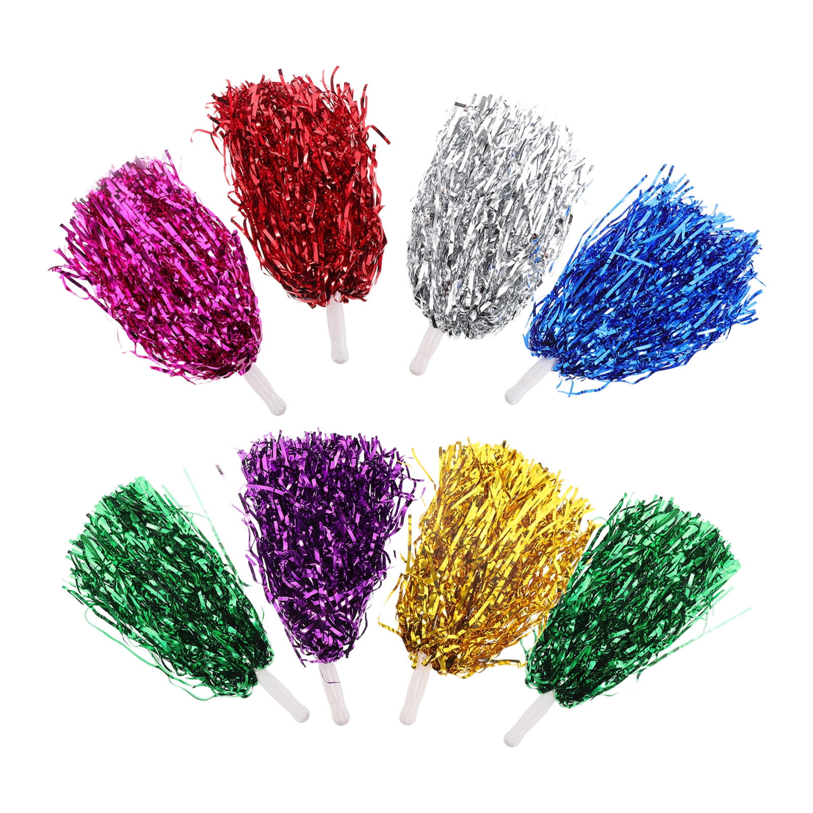 BRIGHTFUFU 8Pcs Cheerleading Poms for Cheerleading Supplies Shiny 11.8 ...