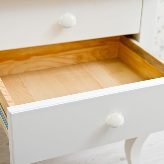 FUEENIRVA Brightfufu Set of 8 White Round Wooden Cabinet Knobs for Wardrobes, Drawers, and Furniture Handles