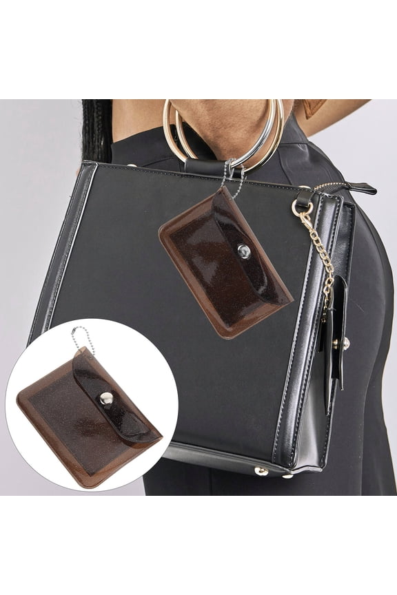 Small Purse Coin Purse PVC Black 1Pcs for Women Storing Coins Travel
