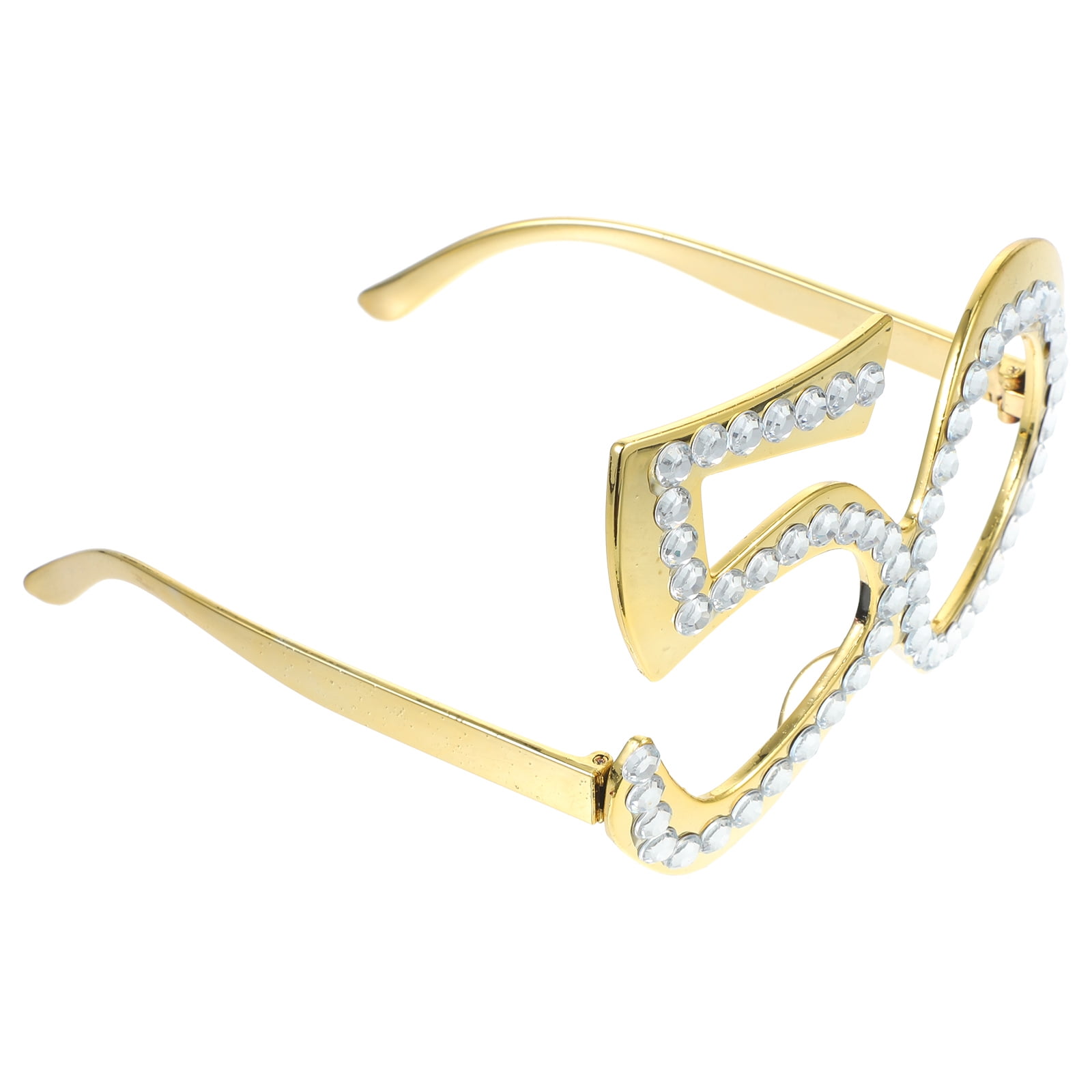 BRIGHTFUFU Golden Number 50 Design Birthday Glasses 1 Pair for Photo ...