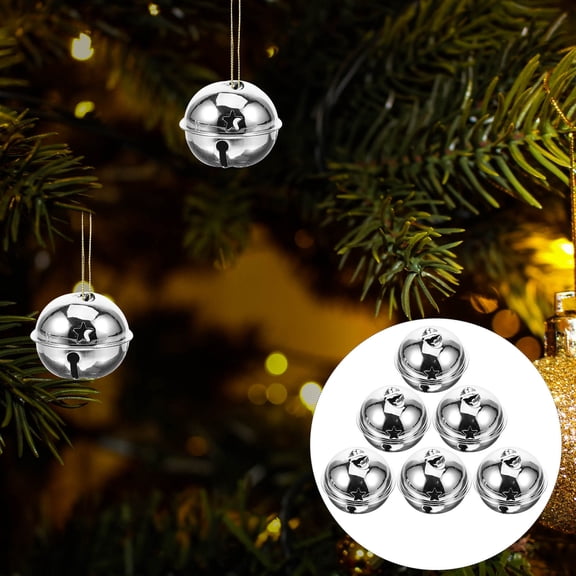 BRIGHTFUFU Metal Hanging Bells 6Pcs Round Iron For Rustic Ornaments And Crafts