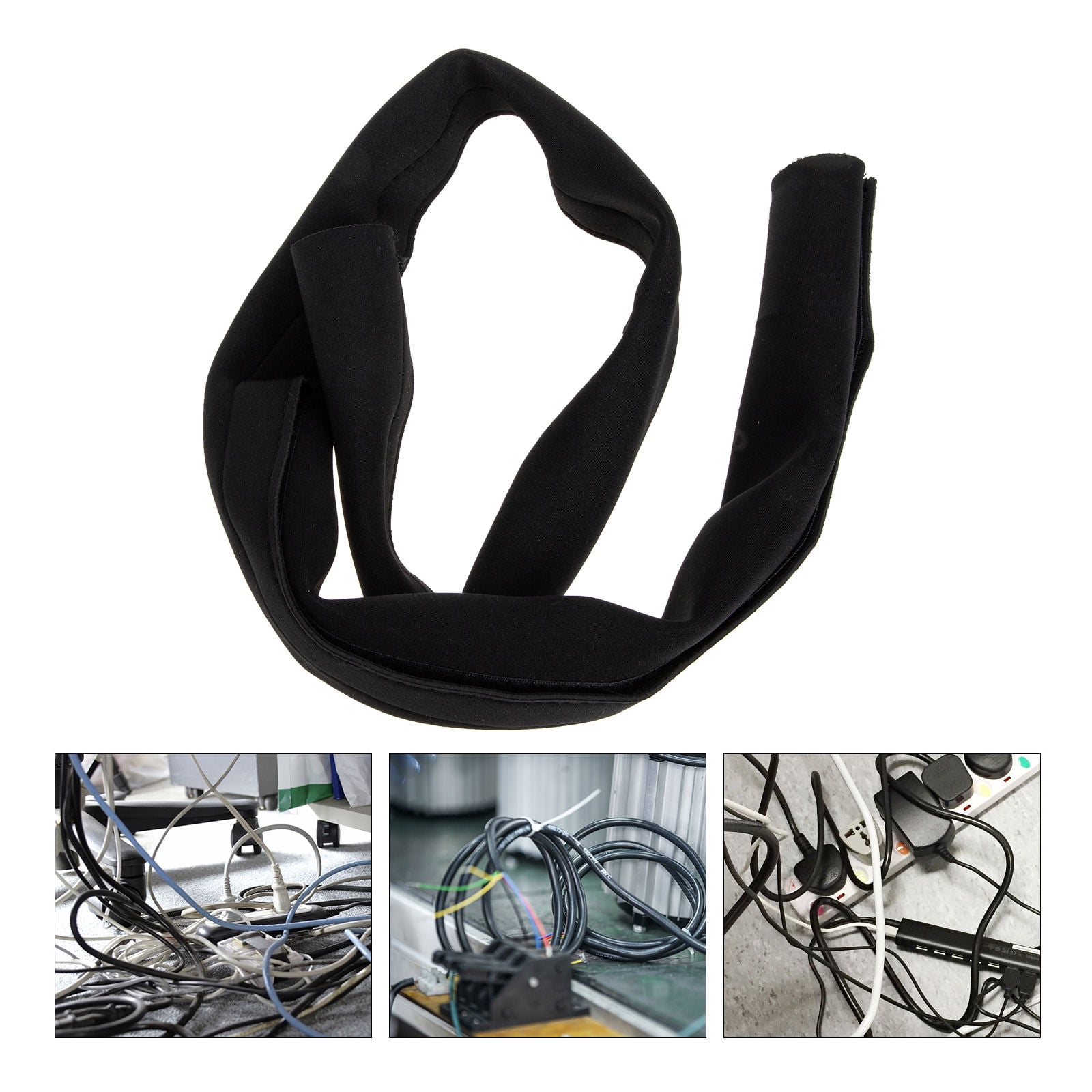BRIGHTFUFU Neoprene Cable Sleeve Black Cord Cover for Computer Speaker ...