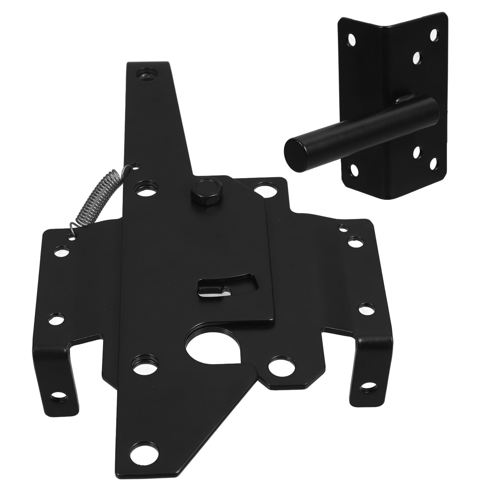 BRIGHTFUFU Iron Gate Latch, Heavy Duty, Black, Secure Gravity Design for Outdoor Use