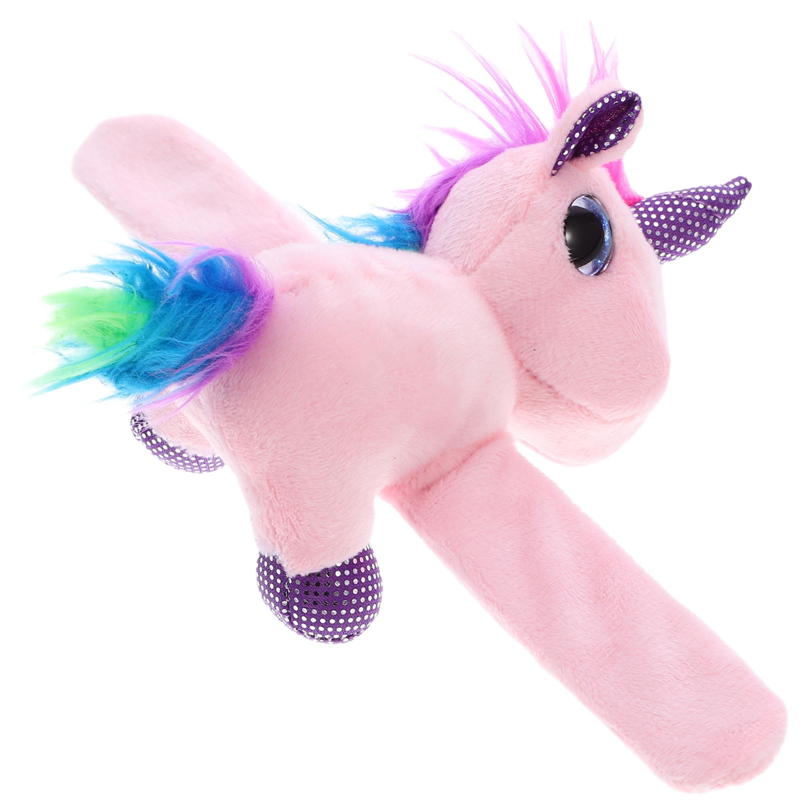 BRIGHTFUFU Plush Unicorn Snap Bracelet Set, Stuffed Animal Wrist Huggers , Fuzzy Unicorn Party Favor Supplies