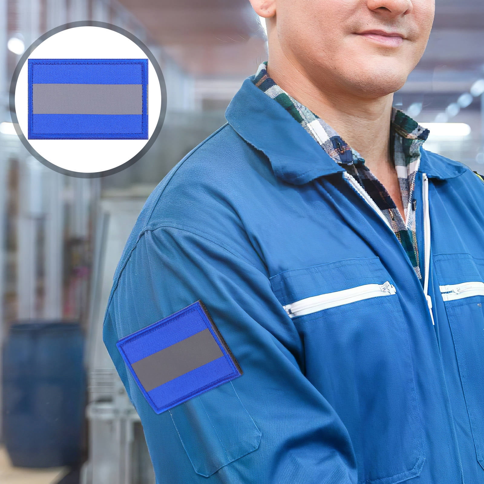 BRIGHTFUFU Durable Blue Nylon Reflective Patch for Clothing Backpacks ...