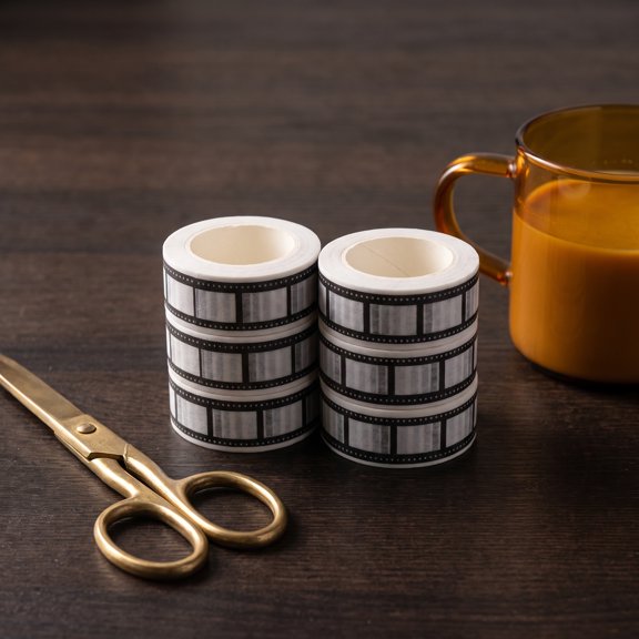 BRIGHTFUFU Self Adhesive Filmstrip Pattern Washi Tape for Scrapbooking and Planner Decoration