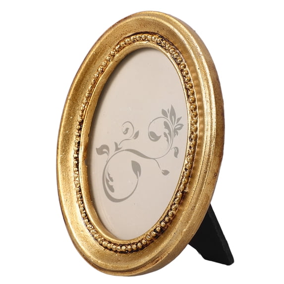 BRIGHTFUFU Vintage Picture Frame Oval Photo Frame Tabletop Wall Hanging European Style Photo Frame